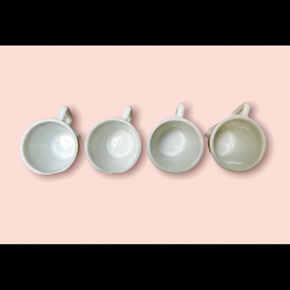 VINTAGE Pyrex Butterfly Gold milk glass mugs 4pc - Picture 4 of 6